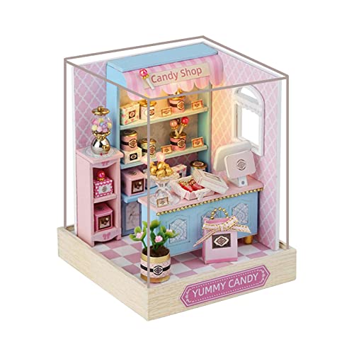JISADER Puppenhaus Miniaturhaus Holzbausatz Und Modellbau Als Kreativzimmer mit Realistischen Möbeln Als Puzzle für Sammler Und Als Geschenk für Freunde, Köstliche Süßigkeiten JISADER Puppenhaus Miniaturhaus Holzbausatz Und Modellbau Als Kreativzimmer mit Realistischen Möbeln Als Puzzle für Sammler Und Als Geschenk für Freunde, Köstliche Süßigkeiten von JISADER