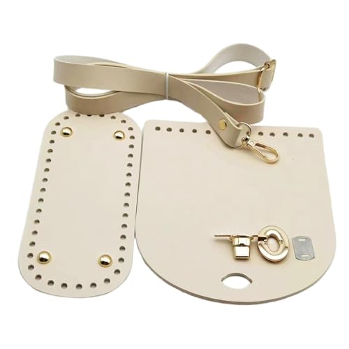 JISADER Taschenboden zum Häkeln, Häkeltaschenherstellungsset mit Löchern, PU-, DIY-Taschenzubehör, Schultergurt für Tragetaschen-Handtaschenteile, Beige JISADER Taschenboden zum Häkeln, Häkeltaschenherstellungsset mit Löchern, PU-, DIY-Taschenzubehör, Schultergurt für Tragetaschen-Handtaschenteile, Beige von JISADER