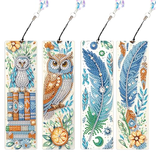 JISHSHAY 4 Stück Diamond Painting Lesezeichen Eule Diamant Painting Lesezeichen Feder Diamantmalerei Bookmark Diamant Malerei Book Marks Mosaik Bastelset Erwachsene Diamaond Malerei Bookmarks JISHSHAY 4 Stück Diamond Painting Lesezeichen Eule Diamant Painting Lesezeichen Feder Diamantmalerei Bookmark Diamant Malerei Book Marks Mosaik Bastelset Erwachsene Diamaond Malerei Bookmarks von JISHSHAY