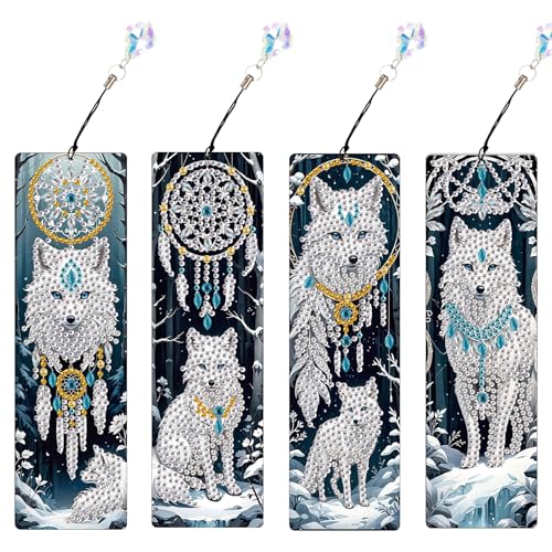 JISHSHAY 4 Stück Diamond Painting Lesezeichen Wolf Traumfänger Diamant Painting Lesezeichen Diamantmalerei Bookmark Diamant Malerei Book Marks Diamaond Malerei Mosaik Bastelset Erwachsene Book Lover JISHSHAY 4 Stück Diamond Painting Lesezeichen Wolf Traumfänger Diamant Painting Lesezeichen Diamantmalerei Bookmark Diamant Malerei Book Marks Diamaond Malerei Mosaik Bastelset Erwachsene Book Lover von JISHSHAY