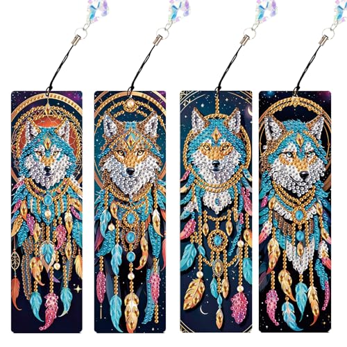 JISHSHAY 4Stück Diamond Painting Lesezeichen Traumfänger Diamant Painting Lesezeichen Wolf Diamantmalerei Bookmark Diamant Malerei Book Marks Mosaik Bastelset Erwachsene Diamaond Malerei Book Lover JISHSHAY 4Stück Diamond Painting Lesezeichen Traumfänger Diamant Painting Lesezeichen Wolf Diamantmalerei Bookmark Diamant Malerei Book Marks Mosaik Bastelset Erwachsene Diamaond Malerei Book Lover von JISHSHAY