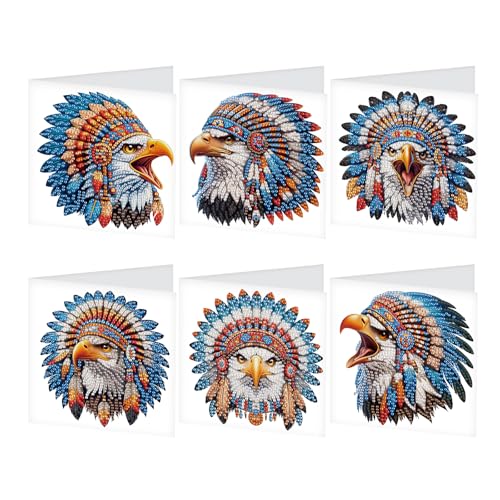 JISHSHAY 6 Pack Diamond Painting Grußkarten Indianer Adler Diamant Painting Glückwunschkarten Basteln Erwachsene Geburtstagskarten Crystal Art Mosaik Bastelset Erwachsene Karte Danke mit Umschlag JISHSHAY 6 Pack Diamond Painting Grußkarten Indianer Adler Diamant Painting Glückwunschkarten Basteln Erwachsene Geburtstagskarten Crystal Art Mosaik Bastelset Erwachsene Karte Danke mit Umschlag von JISHSHAY