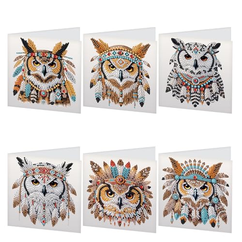 JISHSHAY 6 Pack Diamond Painting Grußkarten Indianer Eule Diamant Painting Bilder Hochzeitskarten Eule Basteln Erwachsene Karte Danke Mosaik Bastelset Erwachsene Karte Geburtstag mit Umschlag JISHSHAY 6 Pack Diamond Painting Grußkarten Indianer Eule Diamant Painting Bilder Hochzeitskarten Eule Basteln Erwachsene Karte Danke Mosaik Bastelset Erwachsene Karte Geburtstag mit Umschlag von JISHSHAY