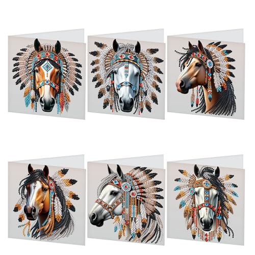 JISHSHAY 6 Pack Diamond Painting Grußkarten Indianer Pferd Diamant Painting Bilder Hochzeitskarten Basteln Erwachsene Karte Danke Mosaik Bastelset Erwachsene Karte Geburtstag mit Umschlag JISHSHAY 6 Pack Diamond Painting Grußkarten Indianer Pferd Diamant Painting Bilder Hochzeitskarten Basteln Erwachsene Karte Danke Mosaik Bastelset Erwachsene Karte Geburtstag mit Umschlag von JISHSHAY