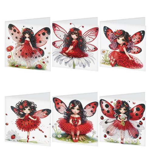JISHSHAY 6 Pack Diamond Painting Grußkarten Marienkäfer Elfen Diamant Painting Bilder Hochzeitskarten Basteln Erwachsene Karte Danke Mosaik Bastelset Erwachsene Geburtstagskarten mit Umschlag JISHSHAY 6 Pack Diamond Painting Grußkarten Marienkäfer Elfen Diamant Painting Bilder Hochzeitskarten Basteln Erwachsene Karte Danke Mosaik Bastelset Erwachsene Geburtstagskarten mit Umschlag von JISHSHAY