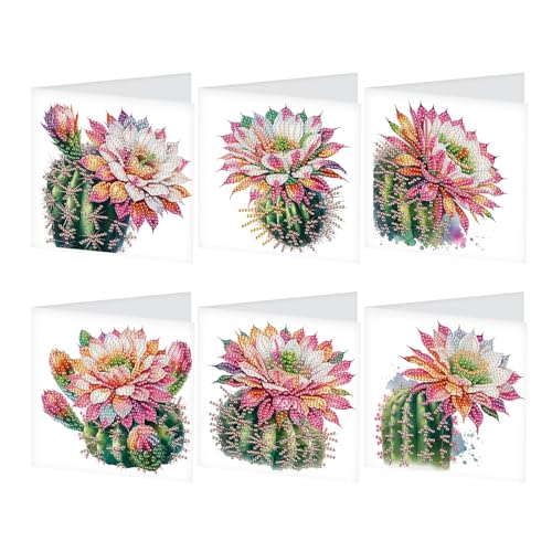 JISHSHAY 6 Stück Diamond Painting Karten Geburtstag Bild Diamant Grußkarte Diamant Painting Geburtstag Card Stickerei Diamant Erwachsene Postkarte Diamant Malerei Valentinstag Kaktus Blume JISHSHAY 6 Stück Diamond Painting Karten Geburtstag Bild Diamant Grußkarte Diamant Painting Geburtstag Card Stickerei Diamant Erwachsene Postkarte Diamant Malerei Valentinstag Kaktus Blume von JISHSHAY