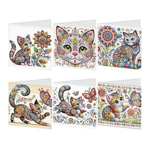 JISHSHAY 6 Stück Diamond Painting Karten Geburtstag Bild Diamant Grußkarte Diamant Painting Geburtstag Card Stickerei Diamant Postkarte Diamantmalerei Erwachsene Karte Valentinstag Katze JISHSHAY 6 Stück Diamond Painting Karten Geburtstag Bild Diamant Grußkarte Diamant Painting Geburtstag Card Stickerei Diamant Postkarte Diamantmalerei Erwachsene Karte Valentinstag Katze von JISHSHAY