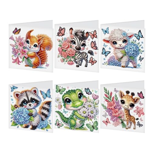 JISHSHAY 6er Set Diamond Painting Grußkarten Tiere Diamant Painting Geburtstagskarten Tiere Basteln Erwachsene Hochzeitskarten Mosaik Bastelset Erwachsene Crystal Art Dankeskarten mit Umschlag JISHSHAY 6er Set Diamond Painting Grußkarten Tiere Diamant Painting Geburtstagskarten Tiere Basteln Erwachsene Hochzeitskarten Mosaik Bastelset Erwachsene Crystal Art Dankeskarten mit Umschlag von JISHSHAY