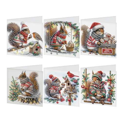 JISHSHAY 6er Set Weihnachten Diamond Painting Karten Weihnachten Eichhörnchen Diamant Painting Geburtstagskarten Mosaik Bastelset Erwachsene Grußkarten Crystal Art Dankeskarten Greeting Cards JISHSHAY 6er Set Weihnachten Diamond Painting Karten Weihnachten Eichhörnchen Diamant Painting Geburtstagskarten Mosaik Bastelset Erwachsene Grußkarten Crystal Art Dankeskarten Greeting Cards von JISHSHAY