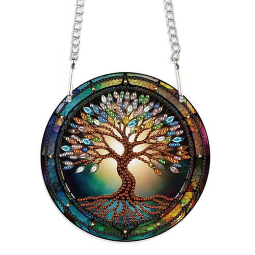 JISHSHAY Diamond Painting Anhänger Baum des Lebens Diamant Painting Fensterdeko Baum Diamantmalerei Ornamente Diamant Malerei Fensterbilder Diamaond Malerei Hanger Crystal Art Kranz Girlande JISHSHAY Diamond Painting Anhänger Baum des Lebens Diamant Painting Fensterdeko Baum Diamantmalerei Ornamente Diamant Malerei Fensterbilder Diamaond Malerei Hanger Crystal Art Kranz Girlande von JISHSHAY