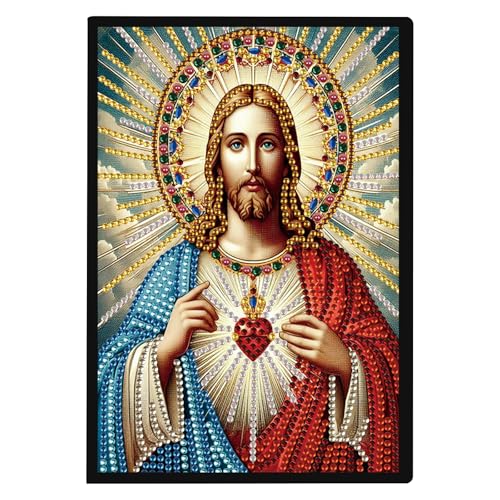 JISHSHAY Diamond Painting Notizbuch, Jesus, Diamant, Malbuch, weißes Blatt, Jesus, Stickerei, Diamant-Stickerei, Notizblock, Basteln, Erwachsene, Tagebuch, Stickerei, Notizbuch, A5, Kreuzstich JISHSHAY Diamond Painting Notizbuch, Jesus, Diamant, Malbuch, weißes Blatt, Jesus, Stickerei, Diamant-Stickerei, Notizblock, Basteln, Erwachsene, Tagebuch, Stickerei, Notizbuch, A5, Kreuzstich von JISHSHAY