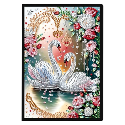 JISHSHAY Diamond Painting Notizbuch, Schwan, Diamant, Malheft, weißes Blatt, Tiere, Stickerei, Diamant-Stickerei, Notizblock, Basteln, Erwachsene, Tagebuch, Stickerei, Notizbuch, Kreuzstich, Notizbuch JISHSHAY Diamond Painting Notizbuch, Schwan, Diamant, Malheft, weißes Blatt, Tiere, Stickerei, Diamant-Stickerei, Notizblock, Basteln, Erwachsene, Tagebuch, Stickerei, Notizbuch, Kreuzstich, Notizbuch von JISHSHAY