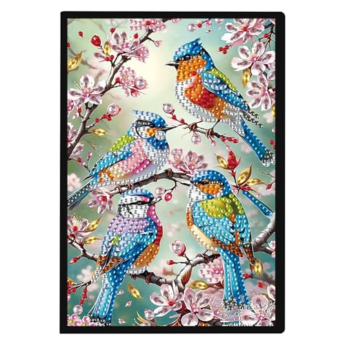 JISHSHAY Diamond Painting Notizbuch, Vögel, Diamant, Malbuch, weißes Blatt, Tiere, Stickerei, Diamant-Stickerei, Notizblock, Basteln, Erwachsene, Tagebuch, Stickerei, Notizbuch, Kreuzstich, Notizbuch JISHSHAY Diamond Painting Notizbuch, Vögel, Diamant, Malbuch, weißes Blatt, Tiere, Stickerei, Diamant-Stickerei, Notizblock, Basteln, Erwachsene, Tagebuch, Stickerei, Notizbuch, Kreuzstich, Notizbuch von JISHSHAY