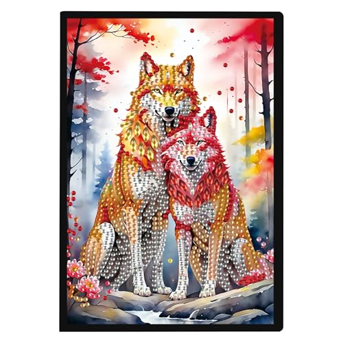 JISHSHAY Diamond Painting Notizbuch, Wolf, Diamant, Malbuch, weißes Blatt, Tier, Stickerei, Diamant-Stickerei, Notizblock, Basteln, Erwachsene, Tagebuch, Stickerei, Notizbuch, Kreuzstich, Notizbuch A5 JISHSHAY Diamond Painting Notizbuch, Wolf, Diamant, Malbuch, weißes Blatt, Tier, Stickerei, Diamant-Stickerei, Notizblock, Basteln, Erwachsene, Tagebuch, Stickerei, Notizbuch, Kreuzstich, Notizbuch A5 von JISHSHAY