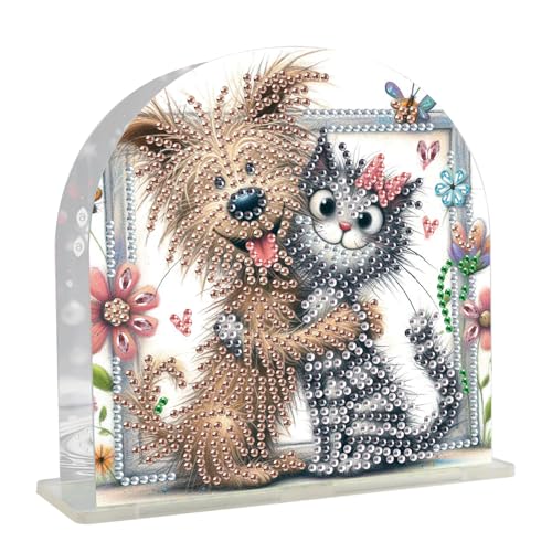 JISHSHAY Diamond Painting Servietten Halter Katze Diamant Painting Serviettenhalter Hund Diamantmalerei Serviettenständer Tiere Diamant Malerei Serviettenspender Diamaond Malerei Taschentücherbox von JISHSHAY
