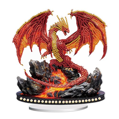 JISHSHAY Diamond Painting Tischdekoration Ornament Drache Diamant Painting Tisch Deko Dinosaurier Diamant Malerei Ornamente Tischdeko Diamaond Malerei Tischdeko Diamantmalerei Tischdekoration von JISHSHAY