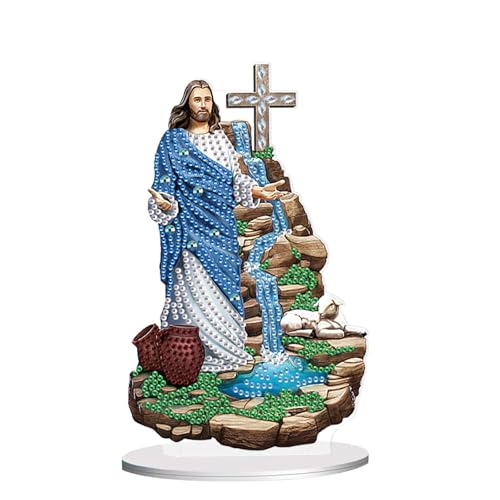 JISHSHAY Diamond Painting Tischdekoration Ornament Jesus Diamant Painting Tisch Deko Kreuz Diamantmalerei Ornamente Tischdeko Jesus Diamaond Malerei Tischdeko Christus Diamant Malerei Tischdekoration von JISHSHAY