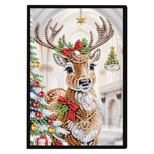JISHSHAY Weihnachten Diamond Painting Notizbuch, Rentier, Diamant, Malerei, Notizblock, Diamant-Stickerei, Notizbuch, weißes Blatt, Basteln, Erwachsene, Notebook, Stickerei, Notizbuch, Kreuzstich JISHSHAY Weihnachten Diamond Painting Notizbuch, Rentier, Diamant, Malerei, Notizblock, Diamant-Stickerei, Notizbuch, weißes Blatt, Basteln, Erwachsene, Notebook, Stickerei, Notizbuch, Kreuzstich von JISHSHAY