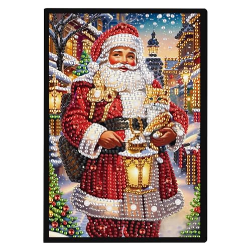 JISHSHAY Weihnachten Diamond Painting Notizbuch, Weihnachtsmann, Diamant, Malblock, Notizblock, weißes Blatt, Stickerei, Diamant, Basteln, Erwachsene, Notizbuch, Stickerei, Notizbuch, Kreuzstich JISHSHAY Weihnachten Diamond Painting Notizbuch, Weihnachtsmann, Diamant, Malblock, Notizblock, weißes Blatt, Stickerei, Diamant, Basteln, Erwachsene, Notizbuch, Stickerei, Notizbuch, Kreuzstich von JISHSHAY
