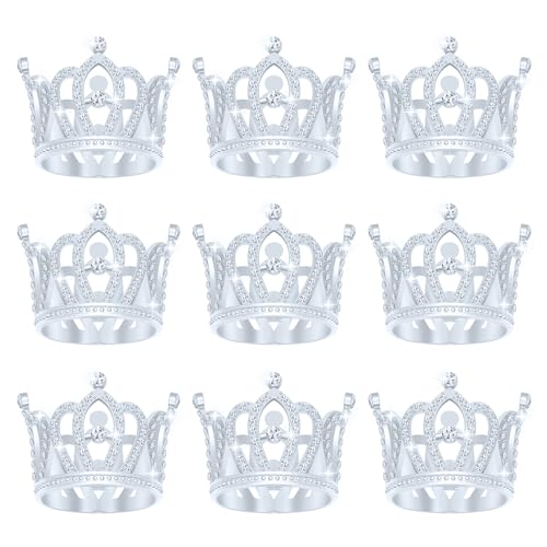 9 Stücke Krone Kuchen Topper, Prinzessin Kleine Krone Herzförmige Diamant Legierung Krone, Mini Krone Kindergeburtstag Kuchen Backen Dekoration Papier Cup Kuchen Dekoration (Mini Silber Kleine Krone) 9 Stücke Krone Kuchen Topper, Prinzessin Kleine Krone Herzförmige Diamant Legierung Krone, Mini Krone Kindergeburtstag Kuchen Backen Dekoration Papier Cup Kuchen Dekoration (Mini Silber Kleine Krone) von JITINX