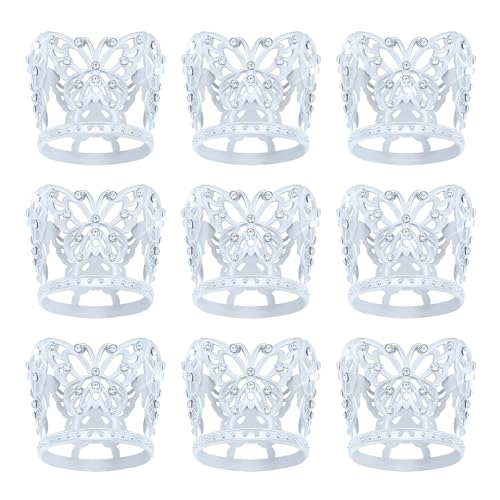 9 Stücke Krone Kuchen Topper, Prinzessin Kleine Krone Herzförmige Diamant Legierung Krone, Mini Krone Kindergeburtstag Kuchen Backen Dekoration Papier Cup Kuchen Dekoration (Silber Schmetterling 9 Stücke Krone Kuchen Topper, Prinzessin Kleine Krone Herzförmige Diamant Legierung Krone, Mini Krone Kindergeburtstag Kuchen Backen Dekoration Papier Cup Kuchen Dekoration (Silber Schmetterling von JITINX