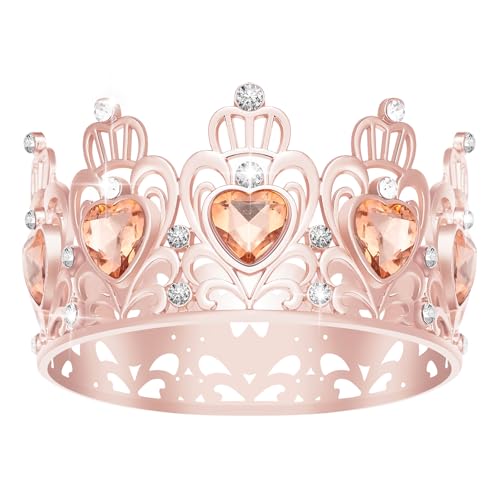 Kuchenkrone, Prinzessin Kleine Krone Herzförmige Diamantkrone, Blumenstrauß Zubehör Kronen, Mini Krone Kindergeburtstag Kuchen Backen Dekoration Papier Cup Kuchen Dekoration (Mini Rose Gold Pfirsich) Kuchenkrone, Prinzessin Kleine Krone Herzförmige Diamantkrone, Blumenstrauß Zubehör Kronen, Mini Krone Kindergeburtstag Kuchen Backen Dekoration Papier Cup Kuchen Dekoration (Mini Rose Gold Pfirsich) von JITINX