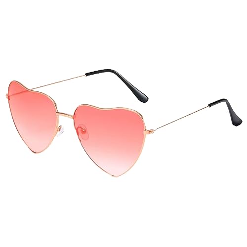 JITNGA 1 Stück Herz-Party-Sonnenbrille Randlos Süßigkeiten Transparent Hippie-Brille Retro Brille Für Cosplay Party Strand Gefälligkeiten (Progressives Puder) von JITNGA