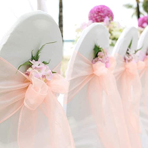 JIUERYY 100 Stück Bänder aus Organza, Stuhlhusse, Schleifen, für Hochzeit, Dekoration, Zeremonie, Party, Event, Geburtstag, 17 x 275 cm, pfirsichfarben JIUERYY 100 Stück Bänder aus Organza, Stuhlhusse, Schleifen, für Hochzeit, Dekoration, Zeremonie, Party, Event, Geburtstag, 17 x 275 cm, pfirsichfarben von JIUERYY