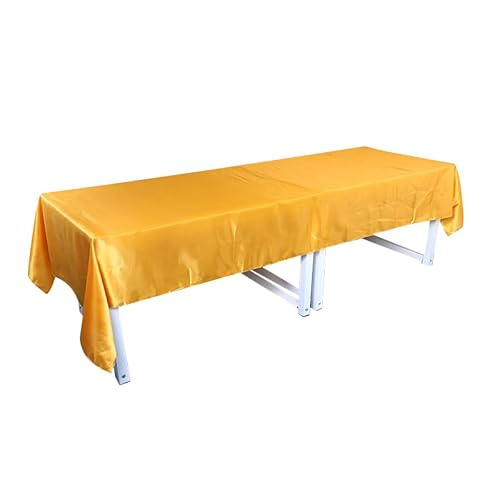 JIUERYY Tischdecke aus Satin für Hochzeit, Bankett, Veranstaltung, Dekoration, Taufe, Gelb, 145 x 320 cm von JIUERYY