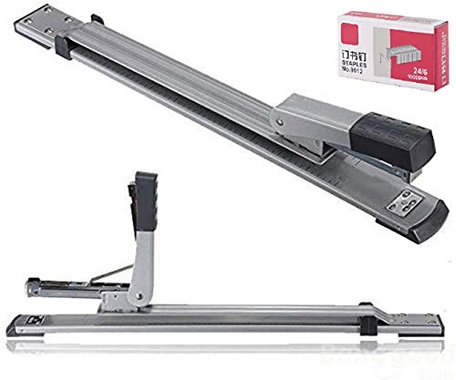 JIUJ Heftgerät mit langem Arm, Standardklammern, A3, mittlere Naht, große Verlängerung, Bürobedarf, einfach, Silber JIUJ Heftgerät mit langem Arm, Standardklammern, A3, mittlere Naht, große Verlängerung, Bürobedarf, einfach, Silber von JIUJ