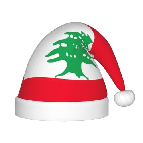 JIUTY Flagge des Libanon, Plüsch-Weihnachtsmannmütze, für Teenager, Weihnachten, Neujahr, Party, Kopfbedeckung, 1 Stück JIUTY Flagge des Libanon, Plüsch-Weihnachtsmannmütze, für Teenager, Weihnachten, Neujahr, Party, Kopfbedeckung, 1 Stück von JIUTY