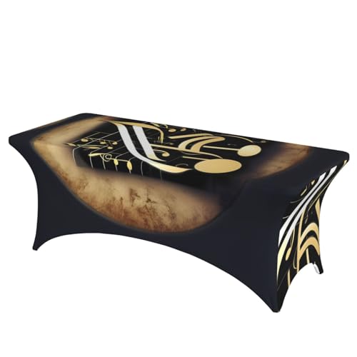JIUTY Music Rechteckige Tischdecke, 76,2 x 183,9 cm, Polyester-Tischdecke, für Küche, Hochzeit, Party, Urlaub, 1 Stück von JIUTY