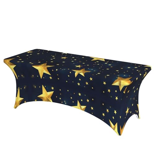 JIUTY Rechteckige Tischdecke mit Sternenmuster, 76,2 x 183,9 cm, Polyester-Tischdecke für Küche, Hochzeit, Party, Urlaub, 1 Stück JIUTY Rechteckige Tischdecke mit Sternenmuster, 76,2 x 183,9 cm, Polyester-Tischdecke für Küche, Hochzeit, Party, Urlaub, 1 Stück von JIUTY