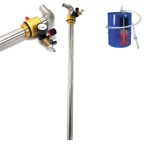 Luftbetriebene Öltransferpumpe, PM1/4 Pneumatische Chemiepumpe aus Edelstahl, 130 l/min, großer Durchfluss, Arbeitsdruck: 0,6–0,8 MPa, für den Transport von Diesel, Motoröl, Hydrauliköl Luftbetriebene Öltransferpumpe, PM1/4 Pneumatische Chemiepumpe aus Edelstahl, 130 l/min, großer Durchfluss, Arbeitsdruck: 0,6–0,8 MPa, für den Transport von Diesel, Motoröl, Hydrauliköl von JIYIHENKEAI