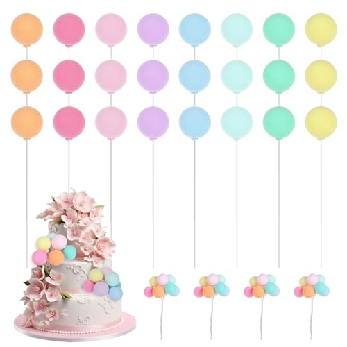 BOHUIZ 24 Stück Tortendeko Kugeln, Bunte Cake Topper Tortenaufleger Mini Ballon Tortendeko Kugel für Geburtstagsfeier Hochzeit Jahrestag Babyparty BOHUIZ 24 Stück Tortendeko Kugeln, Bunte Cake Topper Tortenaufleger Mini Ballon Tortendeko Kugel für Geburtstagsfeier Hochzeit Jahrestag Babyparty von JIYIN