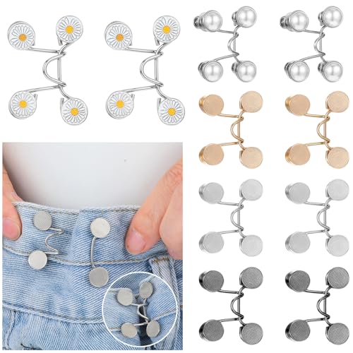 JIYIN 10 Jean Knopfnadeln,Hose Enger Machen Clip Hosenknopf Zum Enger Machen Nähfreiknopf Button Pins Hosen Verkleinern Clip für Hosen Jeans JIYIN 10 Jean Knopfnadeln,Hose Enger Machen Clip Hosenknopf Zum Enger Machen Nähfreiknopf Button Pins Hosen Verkleinern Clip für Hosen Jeans von JIYIN