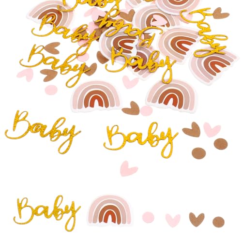 JIYIN 100 Stück Babyparty Deko Konfetti, Babyparty Konfetti, Baby Shower Deko Konfetti, Regenbogen Streudeko, Tischdeko für Baby Shower, Baby Dusche Zubehör, Tischdekoration für Mädchen und Jungen JIYIN 100 Stück Babyparty Deko Konfetti, Babyparty Konfetti, Baby Shower Deko Konfetti, Regenbogen Streudeko, Tischdeko für Baby Shower, Baby Dusche Zubehör, Tischdekoration für Mädchen und Jungen von JIYIN