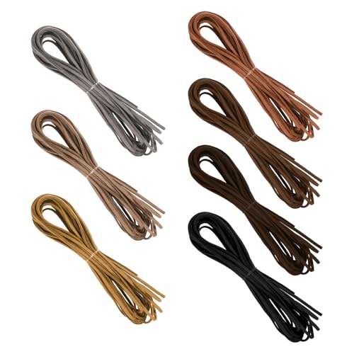 JIYIN 10M x 3mm Lederschnur Lederband, Faux Wildleder Schnur, Lederband Leder Schnur Faux Faden, Klassik Basteln Lederschnüre für DIY Armband Halskette Schmuck Handwerk(7 Farbe 5M) von JIYIN