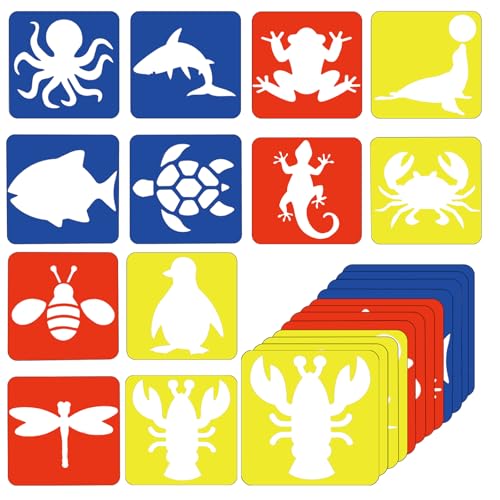 JIYIN 12 Stück Schablonen Kinder, 20x20cm Tierschablonen Kinder Malschablonen Set Zeichenschablonen Wiederverwendbar Malerei Schablonen für Scrapbooking Fotoalbum DIY Geschenkkarten JIYIN 12 Stück Schablonen Kinder, 20x20cm Tierschablonen Kinder Malschablonen Set Zeichenschablonen Wiederverwendbar Malerei Schablonen für Scrapbooking Fotoalbum DIY Geschenkkarten von JIYIN