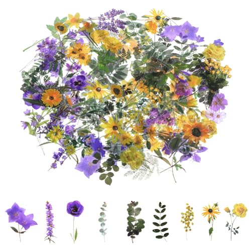 JIYIN 120 Stück Blumen Scrapbooking Aufkleber, Transparente Blumen Sticker Pflanzen Aufkleber Bunte Blumenaufkleber Sticker Aesthetic für DIY Wasserflaschen Scrapbooking Laptop Handyhüllen von JIYIN