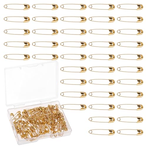JIYIN 120 Stück Sicherheitsnadeln, 19 mm Gold Kleidung Sicherheitsnadel für Kunsthandwerk Nähen DIY - Goldene Metall von JIYIN