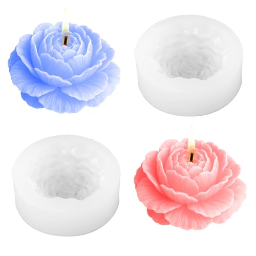 JIYIN 2 Stück Kerzenform Silikon, 3D Silikonform Blumen Pfingstrosen Kerzenform Kerzen Gießen Formen kerzenformen zum gießen Kerzen Selber Machen Set JIYIN 2 Stück Kerzenform Silikon, 3D Silikonform Blumen Pfingstrosen Kerzenform Kerzen Gießen Formen kerzenformen zum gießen Kerzen Selber Machen Set von JIYIN
