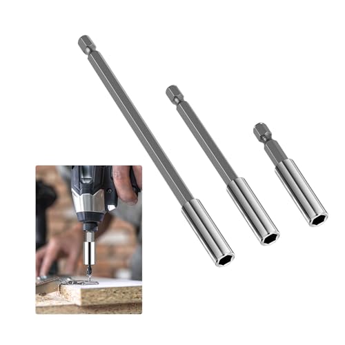 JIYIN 3 Stück Bithalter Magnetbohrer Set, 1/4" Bit halterung magnetisch Bit verlängerung Schraubendreher Bithalter für Elektrische Bohrmaschine Schraubendreher 50/100/150mm von JIYIN