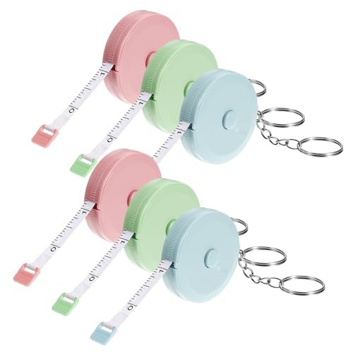 JIYIN 6 Stück 2m Maßband Körper, Schneidermaßband Einziehbares Flexibles Maßband Nähen mit Schlüsselring Körper Schneidermaßband Measuring Tape für Oberweite Kopfumfang Längenmessung JIYIN 6 Stück 2m Maßband Körper, Schneidermaßband Einziehbares Flexibles Maßband Nähen mit Schlüsselring Körper Schneidermaßband Measuring Tape für Oberweite Kopfumfang Längenmessung von JIYIN