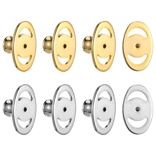 JIYIN 8 Stück Ohrring Heber, Ohrstecker Verschluss Ohrring Verschluss Ohrring Stopper Ohrring-Stützverschluss Flache Ohrring Verschlüsse für Große Ohrstecker Schwere Ohrringe JIYIN 8 Stück Ohrring Heber, Ohrstecker Verschluss Ohrring Verschluss Ohrring Stopper Ohrring-Stützverschluss Flache Ohrring Verschlüsse für Große Ohrstecker Schwere Ohrringe von JIYIN