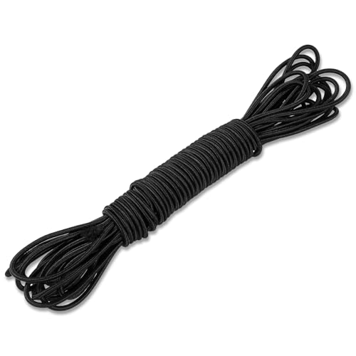 JIYIN Elastisch Faden, 3 mm x 10 m Schwarzes Gummiband Elastisches Nylonband Gummizugband Gummikordel für DIY-Schmuckherstellung Wäscheleinen Camping Schaukeln Anhänger Schnürsenkel von JIYIN