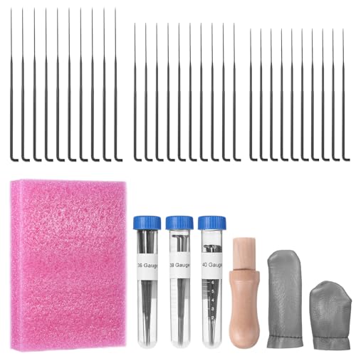 JIYIN Filznadeln Set, 36 Pcs Filznadeln zum Trockenfilzen Set mit Nadeln in 3 Größen Nadelgriffe aus Holz Nadelflaschen Schaumstoffpolster Fingerbett Filzen Starterset für Anfänger Wollfilzwerkzeug JIYIN Filznadeln Set, 36 Pcs Filznadeln zum Trockenfilzen Set mit Nadeln in 3 Größen Nadelgriffe aus Holz Nadelflaschen Schaumstoffpolster Fingerbett Filzen Starterset für Anfänger Wollfilzwerkzeug von JIYIN