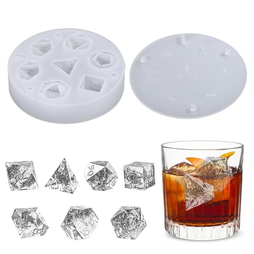 JIYIN Silikonform Epoxidharz Spielwürfel, 7 Formen Würfel Formen Resin Mold Polyedrische Würfelform Silikon Gießformen für Tischbrettspiele von JIYIN
