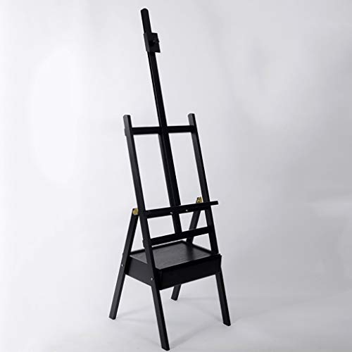 JIYTG Ausstellungsstaffelei, Zeichenbrett, Kunststaffelei, Malerei, verstellbares Ölgemäldegestell mit Eukalyptus und Schublade, Gewicht 6,3 kg, Staffelei, schwarze Staffelei von JIYTG