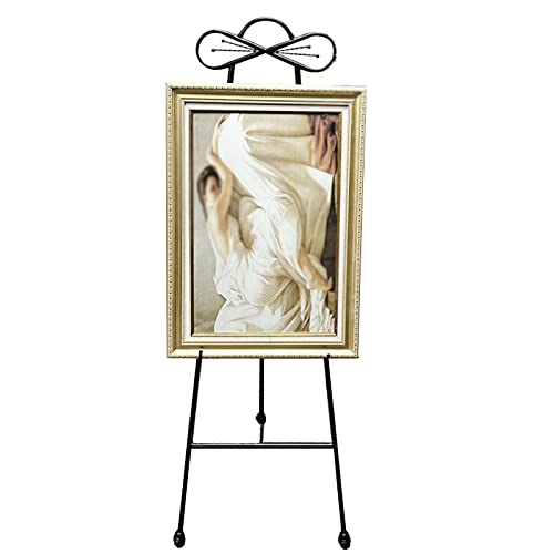 JIYTG Display-Staffelei, Posterhalter, zusammenklappbar, Staffelei, höhenverstellbar, für Hochzeit, Party und Bankett, 145 cm hoch, Gold/Schwarz/Weiß von JIYTG